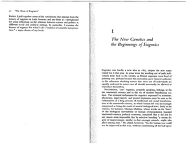 The New Genetics and the Beginnings of Eugenics