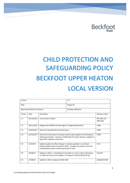 Child Protection and Safeguarding Policy V5.0