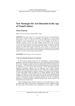 New Strategies for Art Education in the Age of Visual Culture