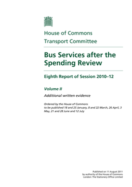 Bus Services After the Spending Review