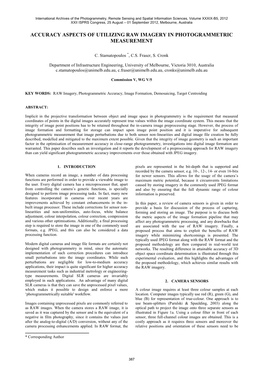 Accuracy Aspects of Utilizing Raw Imagery in Photogrammetric Measurement