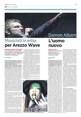 Damon Albarn Musicistiinerba Per Arezzo Wave