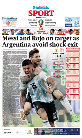 Messi and Rojo on Target As Argentina Avoid Shock Exit 201820018118 FFIFAIFA WORLDWORWORLD CCUCUPP - GGROUGROUPROOUP ANALYSISANANALYSLYYSSISS AFP M W D L GF GA PTS