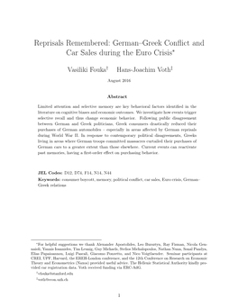 German–Greek Conflict and Car Sales During the Euro Crisis
