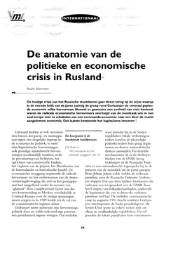 De Anatomie Van De Politieke En Economische Crisis in Rusland