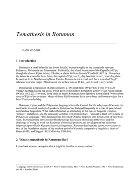 Temathesis in Rotuman