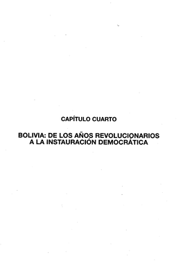 Capítulo Cuarto Bolivia