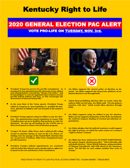 2020 General Election PAC Alert Voter Guide
