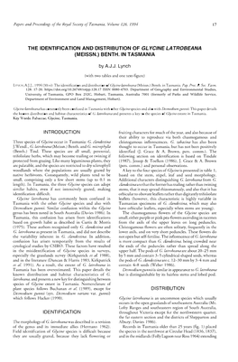 The Identification and Distribution of Glycine Latrobeana (Meissn.) Benth