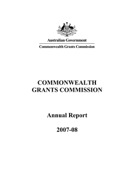 COMMONWEALTH GRANTS COMMISSION Annual Report 2007