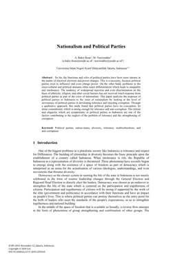 Nationalism and Political Parties