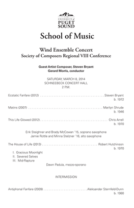 Wind Ensemble Concert Society of Composers Regional VIII Conference
