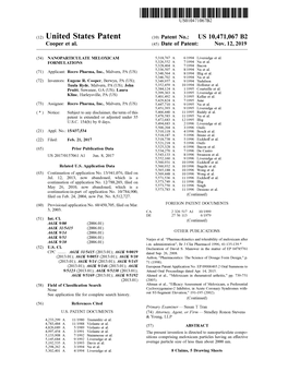 ( 12 ) United States Patent ( 10 ) Patent No.: US 10,471,067 B2 Cooper Et Al