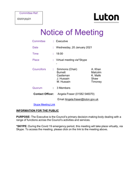 Notice of Meeting