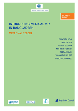 Introducing Medical MR in Bangladesh: MRM Final Report