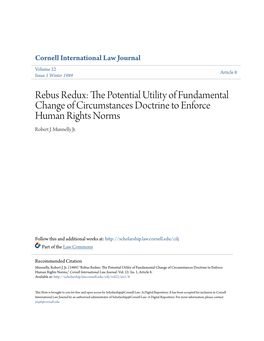 The Potential Utility of Fundamental Change of Circumstances Doctrine to Enforce Human Rights Norms