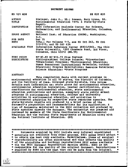 ED 121 628 Environmental Education 1975: a State-By-State Science