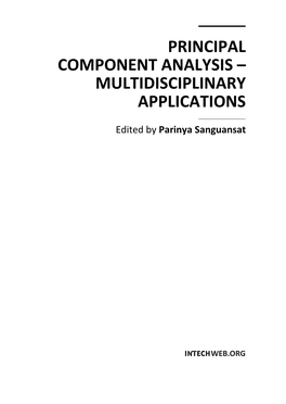 Principal Component Analysis – Multidisciplinary Applications