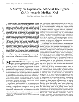 A Survey on Explainable Artificial Intelligence (XAI): Towards Medical