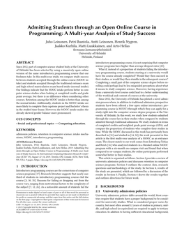 MOOC Intake Vs Normal Intake