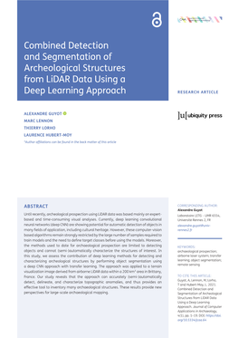 Combined Detection and Segmentation of Archeological Structures from Lidar Data Using A