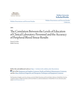 The Correlation Between the Levels of Education of Clinical Laboratory Personnel and the Accuracy of Peripheral Blood Smear Results