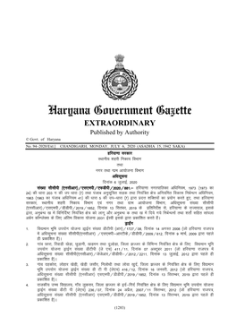 Haryana Government Gazette EXTRAORDINARY Published by Authority © Govt