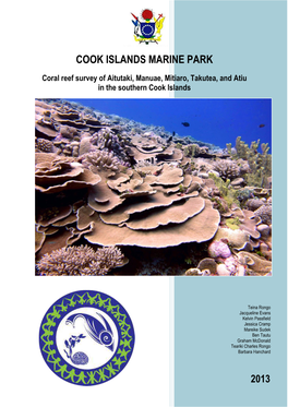 Coral Reef Survey of Aitutaki, Manuae, Mitiaro, Takutea, and Atiu in the Southern Cook Islands