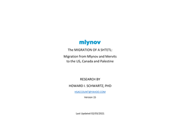 The MIGRATION of a SHTETL: Migration from Mlynov and Mervits to the US, Canada and Palestine