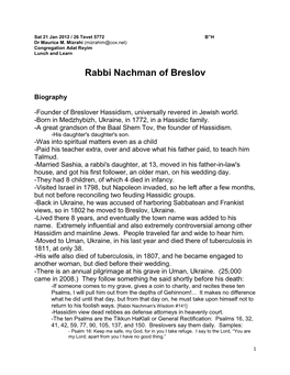 Rabbi Nachman of Breslov