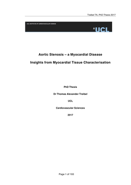 Aortic Stenosis – a Myocardial Disease