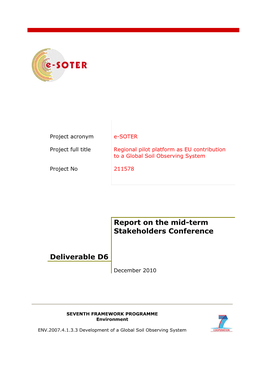 Deliverable D6 Report on the Mid-Term Stakeholders Conference