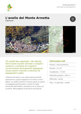 L'anello Del Monte Armetta Caprauna