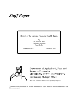 Report of the Lansing Financial Health Review Team