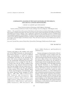 Comparative Analysis of the Vascular Floras of the Morača and Cijevna Canyons (Montenegro)