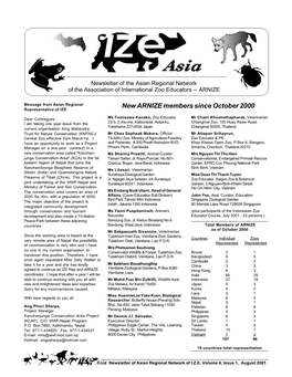 August 2001 Guadalajara, Mexico October 2000 -- Conference of the International Zoo Educator Association: Keynote Address