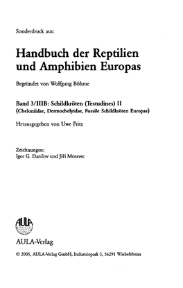 Handbuch Der Reptilien Und Amphibien Europas