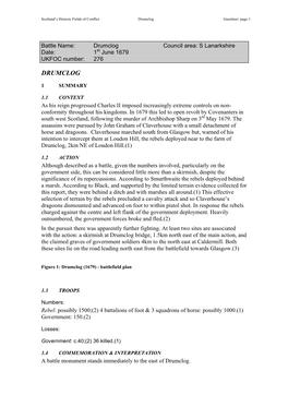 Battle Name: Drumclog Council Area: S Lanarkshire Date: 1St June 1679 UKFOC Number: 276