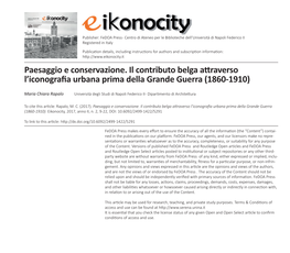 Paesaggio E Conservazione. Il Contributo Belga Attraverso L’Iconografia Urbana Prima Della Grande Guerra (1860-1910)