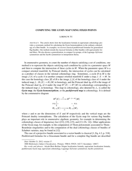 COMPUTING the GYSIN MAP USING FIXED POINTS In