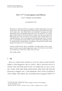 On Lp(T2)-Convergence and Móricz