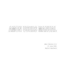 Amon Version 2.5 11 June 2020 Martin Eberhard