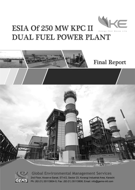 ESIA of 250 MW KPC II Dual Fuel Power Plant