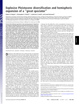 Explosive Pleistocene Diversification and Hemispheric Expansion of a ‘‘Great Speciator’’