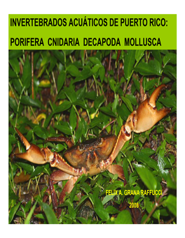 Invertebrados Acuáticos De Puerto Rico: Porifera Cnidaria Decapoda Mollusca