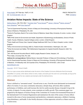 Aircraft Noise Is One, If Not the Most Detrimental Environmental Effect of Aviation