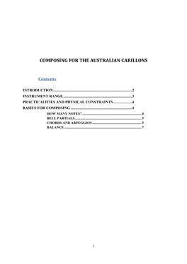 Composing for the Australian Carillons