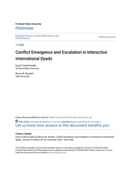 Conflict Emergence and Escalation in Interactive International Dyads