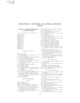 Subchapter F—Air Traffic and General Operating Rules