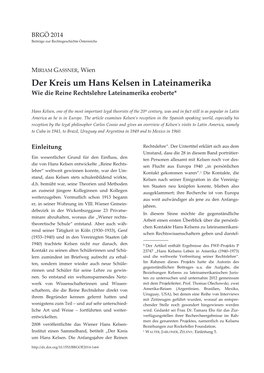 Der Kreis Um Hans Kelsen in Lateinamerika Wie Die Reine Rechtslehre Lateinamerika Eroberte*